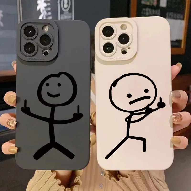 Apple Iphone 15 - 귀여운 만화 매치맨 무광 실리콘 폰