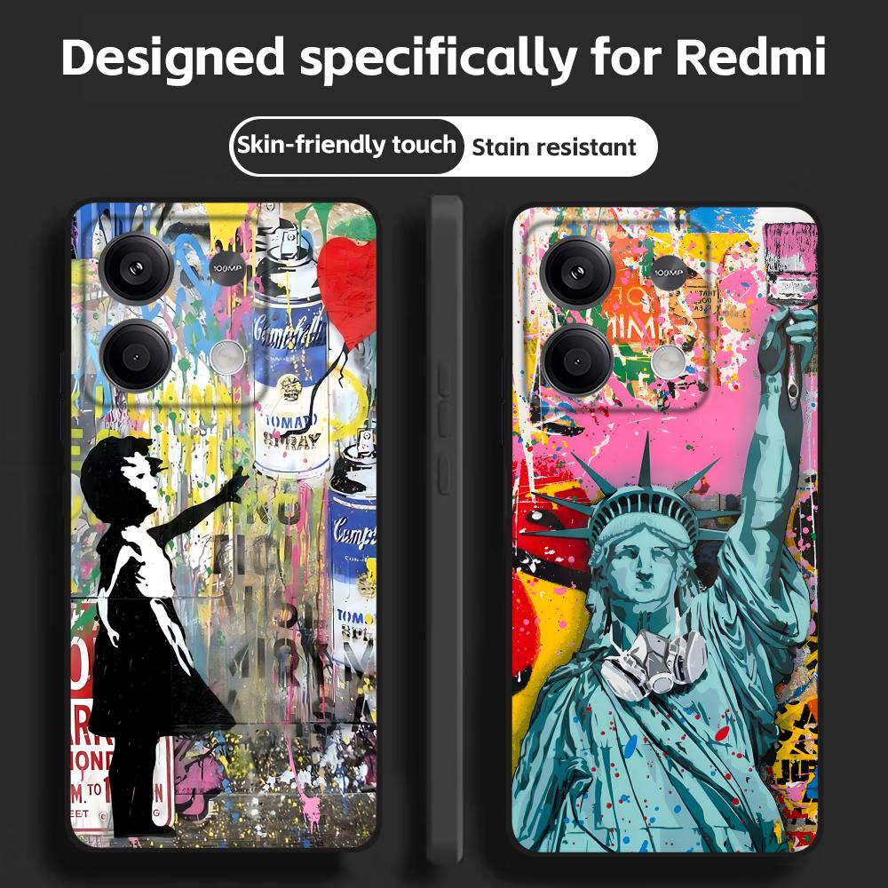 뱅크시 그래피티 아트 레드미 노트 14 13 12 11 - Xiaomi Redmi Note 14 리뷰 및 가격